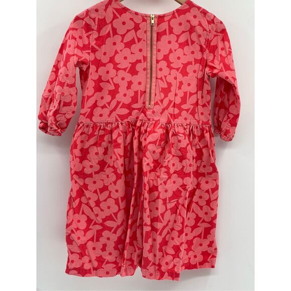 Hanna Andersson Kids Girls Dress Size 16 Pink Floral Corduroy 3/4 Sleeve - Picture 12 of 13